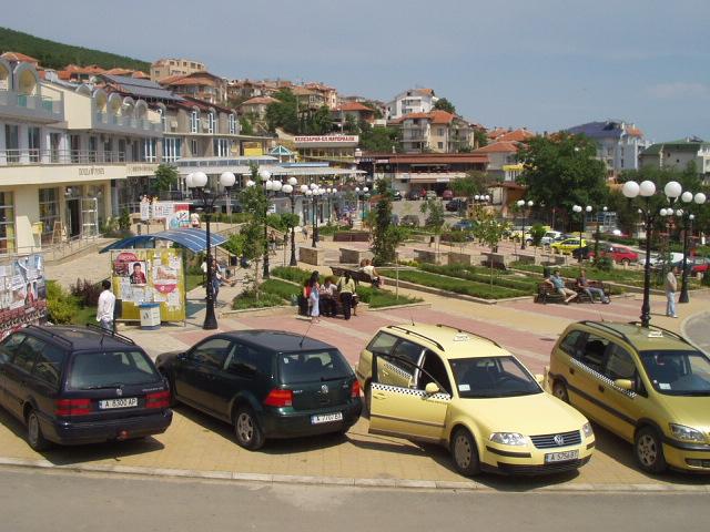 View from the Chinese restaurant across the square to the Central Cafe